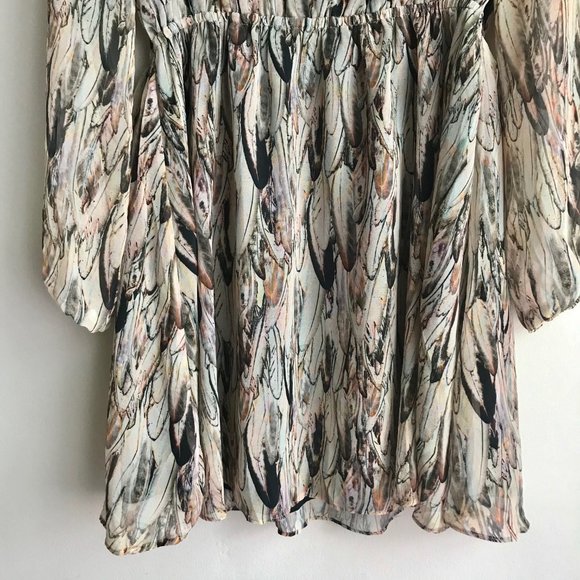 Sugar + Lips / Feather Design Long Sleeve Dress - Picture 3 of 11